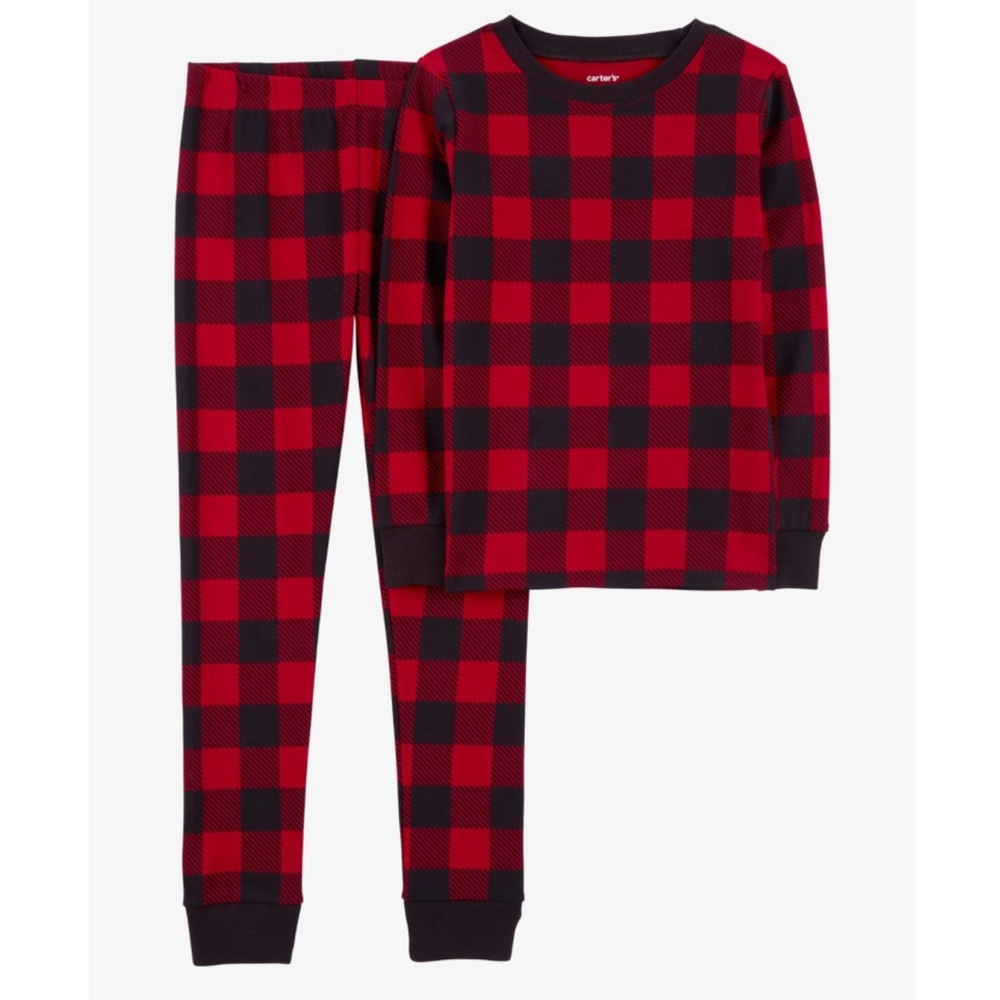 Carter’s Kids Buffalo Check Plaid Shirt and Pants Pajamas
